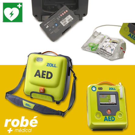 Electrodes, batterie et sacoche pour défibrillateur Zoll Aed 3