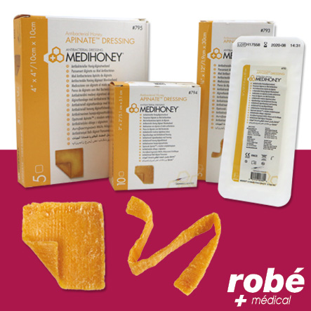 Pansement alginate antibactérien au miel de Manuka - Medihoney - Boite de 5 ou de 10