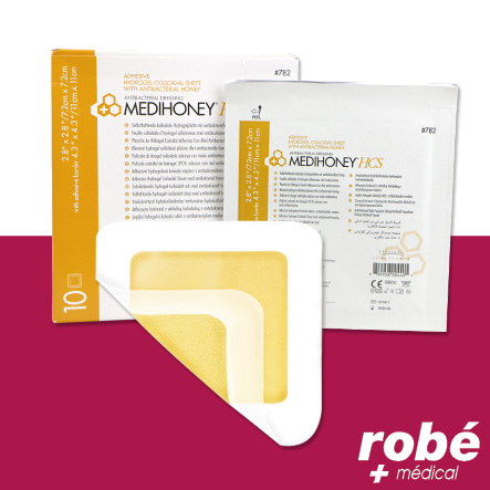 Pansement hydrogel adhésif antibactérien au miel de Manuka - Medihoney - Boite de 10