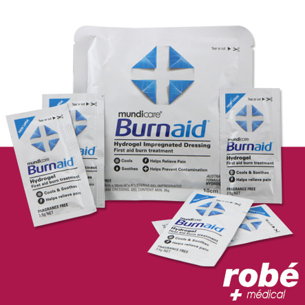 Kit brûlures hydrogel complet avec pansement gel - Lot de 5 sachets de gel Burnaid