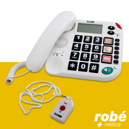 Téléphone fixe avec télécommande SOS Maxcom Kxt481SOS