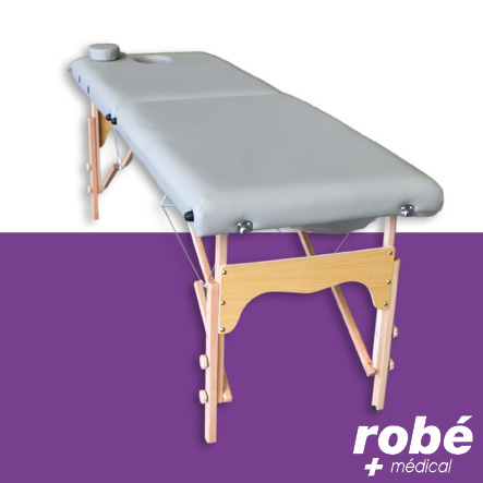 Table de massage pliante en bois largeur 60cm Gris - avec housse de transport - Salamender