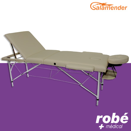 Table de massage pliante alu 3 parties largeur 70 cm Gris - Salamender