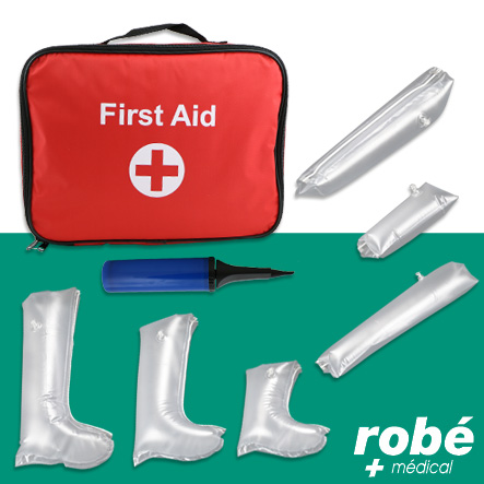 Attelles d'urgence gonflables Robé Médical Pvc avec kit de gonflable