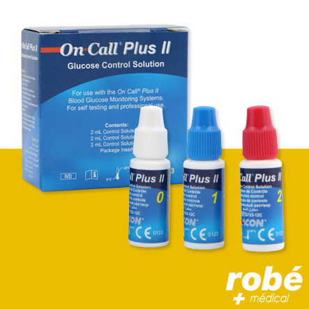 Kit de 3 solutions de contrôle pour lecteur de glycémie - ON Call Plus II