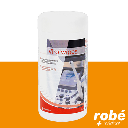 Lingettes nettoyantes et désinfectantes pour sondes Viro'Wipes 150