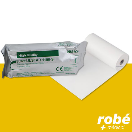 Papier échographique compatible imprimantes Sony et Mitsubishi (marque Durico Ulstar 1100S) Lot de 5