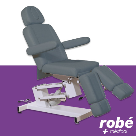 Fauteuil de podologie Egvar anthracite hauteur variable électrique avec jambières séparées