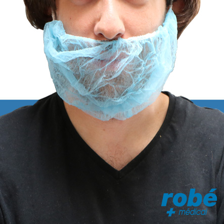 Cache barbes non tissés à usage unique BioMedicare - Sachet de 100 couvre barbes