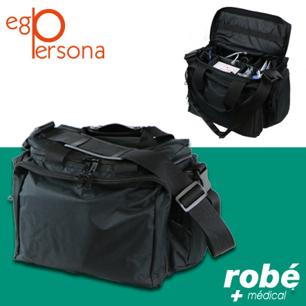 Mallette médicale Ego Persona avec rangements multiples - Noir - Dim. 41 x 26 x 26cm