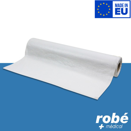 Drap d'examen plastifié 21g - 100% recyclé - Largeur 50cm - Fabrication européenne - Robé Médical
