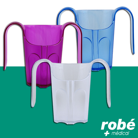 Verre à découpe nasale et poignées latérales avec porte paille - Saint Romain
