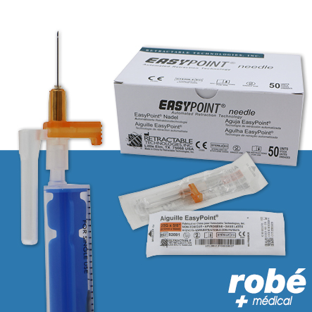 Aiguille sécurisée rétractable EasyPoint 23G - Boîte de 50