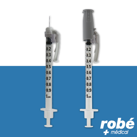 Seringue tuberculine sécurisée 1ml avec aiguille sertie 27G BD Safetyglide - Boîte de 100