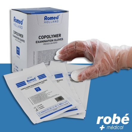Gants d'examen en copolymère non poudrés stériles - Boîte de 100