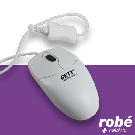 Souris médicale optique lavable et antibactérienne avec molette