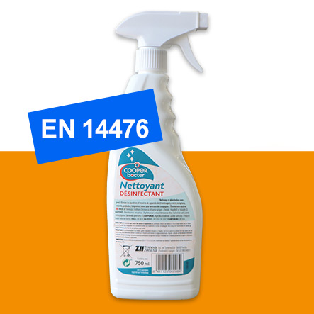 Nettoyant désinfectant surfaces - EN 14476 - Spray Cooper Bacter - 750ml