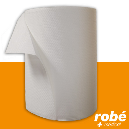 Bobine d'essuyage non tissée ultra absorbante Airlaid 350 feuilles Robé Médical