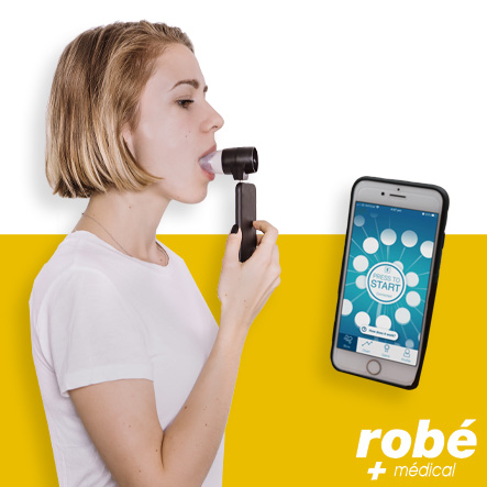 Spiromètre compact connecté avec l'application Smart Asthma