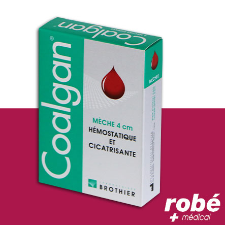 Mèche hémostatique et cicatrisante - Coalgan - Boite de 5