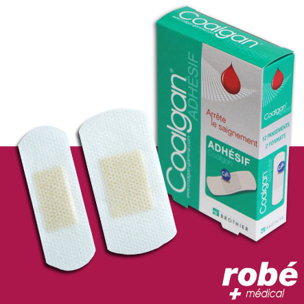 Pansement hémostatique et cicatrisant - Bio-actif et stérile - Coalgan - Boite de 12
