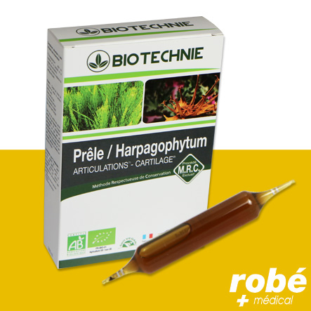 Ampoules à boire prêle-harpagophytum Bio - Biotechnie - Boite de 20