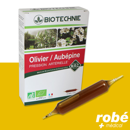 Ampoules à boire Bio olivier-aubépine - Biotechnie - Boite de 20