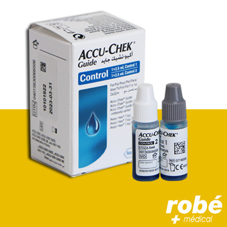 Kit de 2 solutions de contrôle pour lecteur de glycémie Accu-Chek Guide