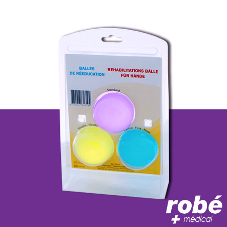 Balle de rééducation de main Robemed - Jeu de 3