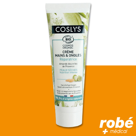 Crème réparatrice mains et ongles à l'amande douce bio, Coslys - Tube de 50ml