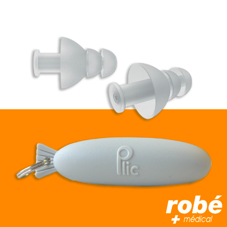 Bouchon d'oreilles antibruit avec filtre Plic audio - Spécial avion - Réutilisable