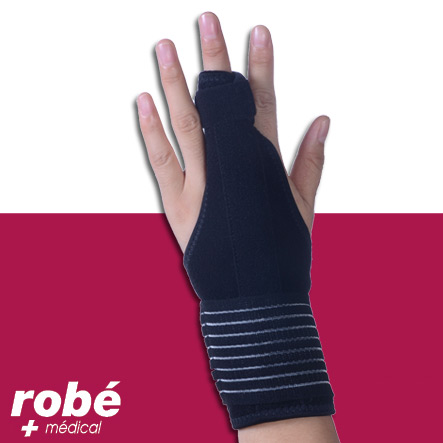 Attelle pour doigts et paume avec renfort d'immobilisation