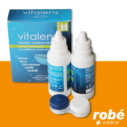 Solution pour lentilles de contact souples - 2 x 50ml - Travel Pack