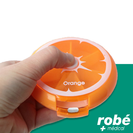 Pilulier semainier 7 compartiments orange