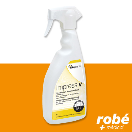Spray détergent désinfectant Impressiv pour les empreintes dentaires - Flacon 1L