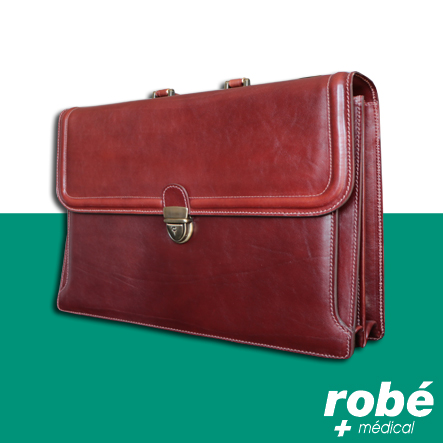 Offre Spéciale - Mallette médicale en cuir Marron - Dim. 42 x 12 x 30cm