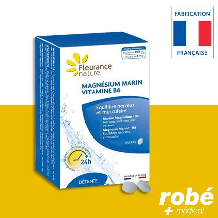 Magnésium Marin 150mg et Vitamine B6 1mg - Boîte de 60 comprimés - Fleurance Nature