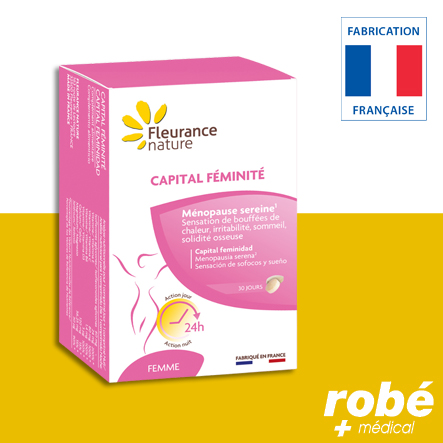 Capital Féminité - Ménopause - Action jour et action nuit - Boîte de 60 comprimés - Fleurance Nature
