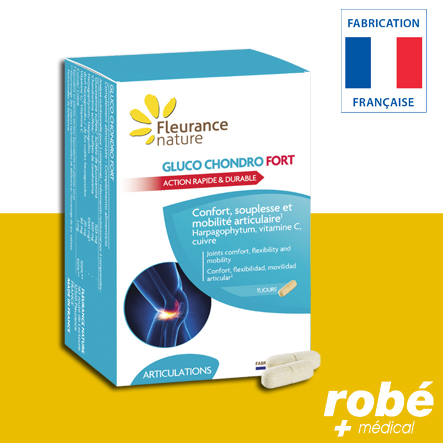 Gluco Chondro - confort, souplesse, mobilité articulaire - Boîte de 45 comprimés - Fleurance Nature