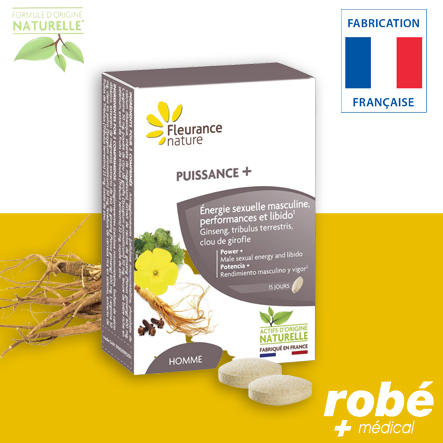 Puissance + - Performances, libido énergie sexuelle - Boîte de 60 capsules - Fleurance Nature