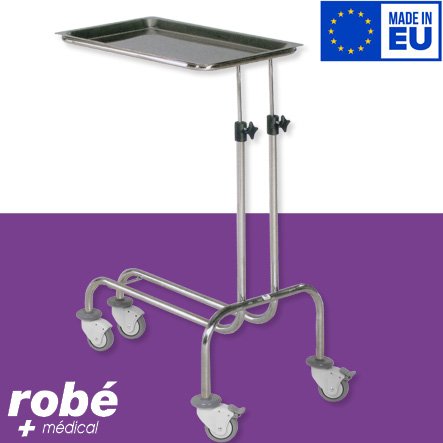 Table mayo inox avec plateau inclinable et réglable en hauteur - Fabrication européenne