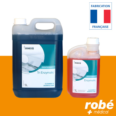 Nettoyant et désinfectant Dentasept Enzymatic - Flacon de 1L ou Bidon 5L + pompe