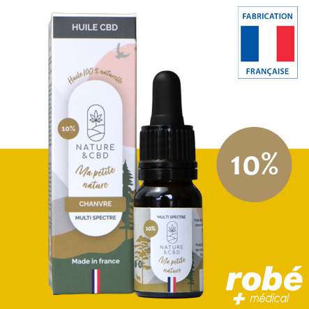 Huile de chanvre au Cbd 10% - Flacon pipette de 10ml - Nature & Cbd