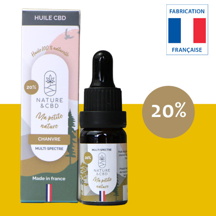 Huile de chanvre au Cbd 20% - Flacon pipette de 10ml - Nature & Cbd