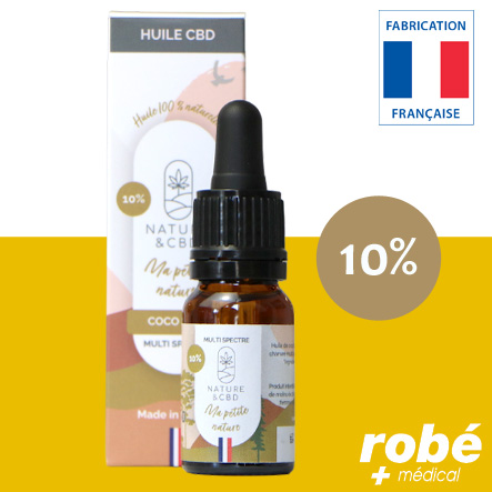 Huile de Coco Mct au Cbd 10% - Flacon pipette de 10ml - Nature & Cbd