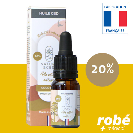 Huile de Coco Mct au Cbd 20% - Flacon pipette de 10ml - Nature & Cbd
