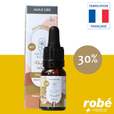 Huile de Coco Mct au Cbd 30% - Flacon pipette de 10ml - Nature & Cbd