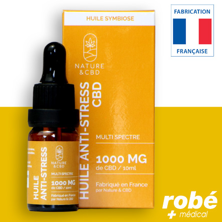 Huile Symbiose ciblée Anti-stress au Cbd 10% - 1000mg de cannabidiol - Flacon de 10ml