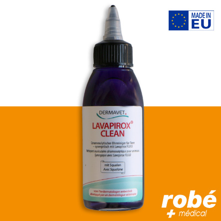 Nettoyant auriculaire cérumenolytique pour animaux - Dermavet Lavapirox® Clean - Flacon de 100ml