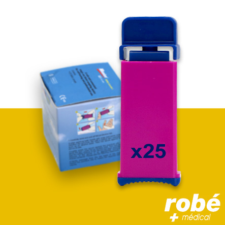 Lancettes de sécurité auto-rétractables 21G - Lecture de cholestérol - Mission - Boîte de 25